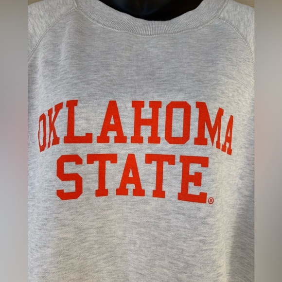 CHICKA-D Vintage gray Orange Oklahoma State Cowboys Sweatshirt Womens Large used - Picture 5 of 8